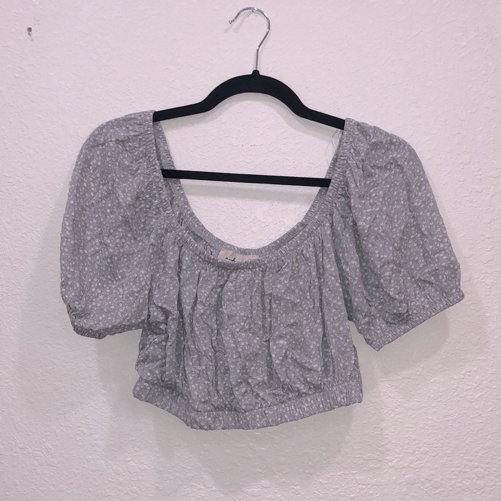 Audrey 3 + 1 off the shoulder crop top